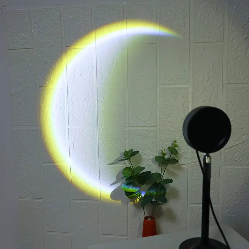 Modern Moon Projection Lamp, USB Powered LED Ambient Light For Living Room Bedroom