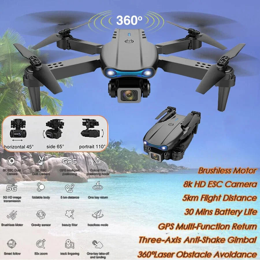 2025 New Professional Drone | 4K Camera | 5G | 3-Axis Gimbal | 360° Obstacle Avoidance Technology