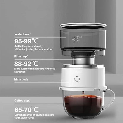 Coffee Maker, Portable Coffee Maker, One-Touch Pour Over Drip Coffee Maker