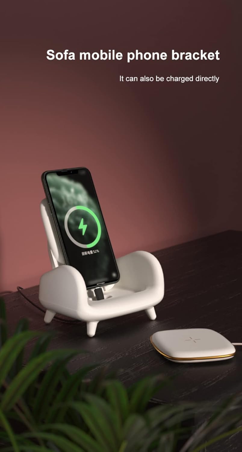 15W Wireless Charger, 2 in 1 Sofa Chair Wireless Charger and Phone Holder, Qi-Certified