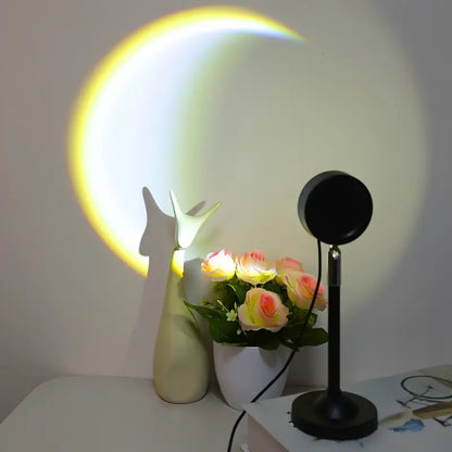 Modern Moon Projection Lamp, USB Powered LED Ambient Light For Living Room Bedroom