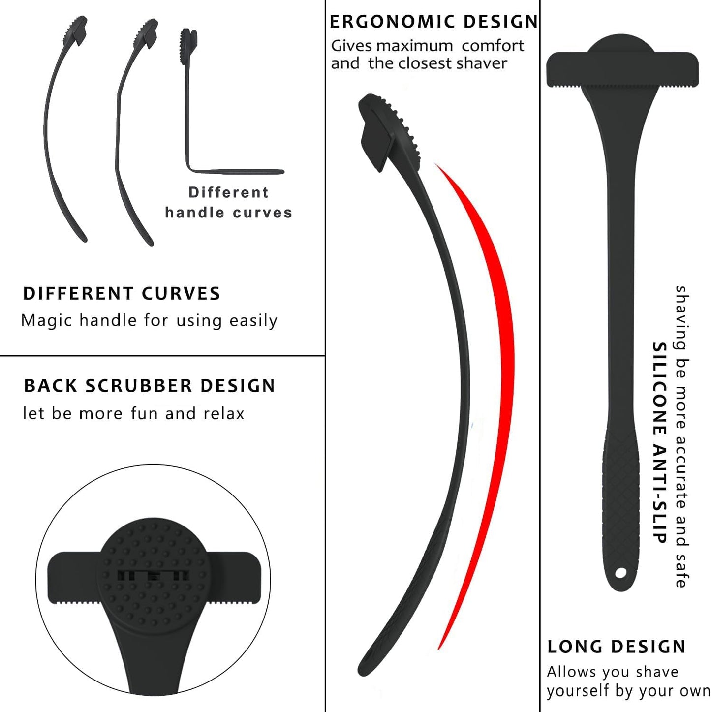 Body Back Shaver for Men,Long Handle Back Hair Shaver