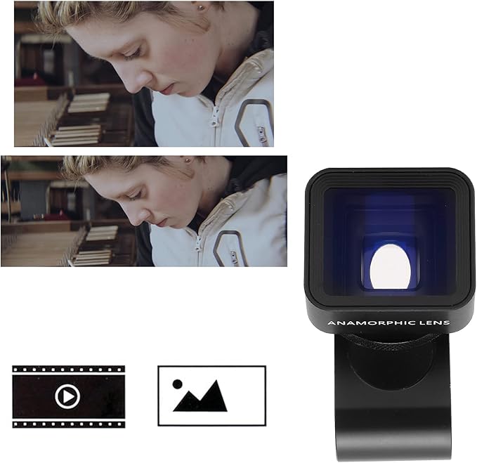 Mobile Anamorphic Lens for Phones and IOS Pad, Wide Screen Filmmaking Lens 1.33X