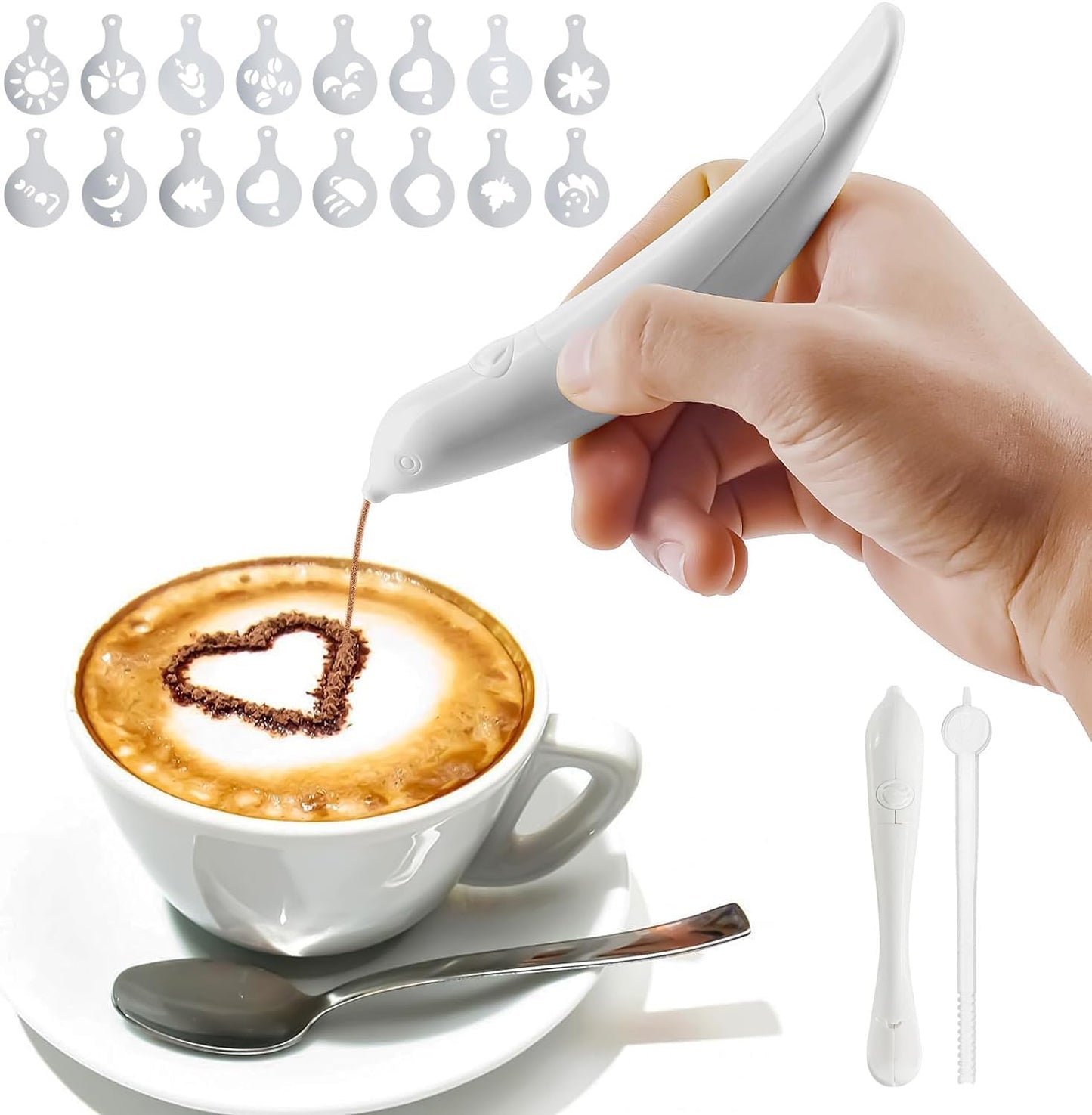 Coffee Carving Pen Portable Electric Latte Art Pen Spice Pen with Stirring,