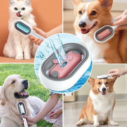 4 in 1 Universal Pet Grooming Brush, Cat & Dog Brush with 20ml water storage tank