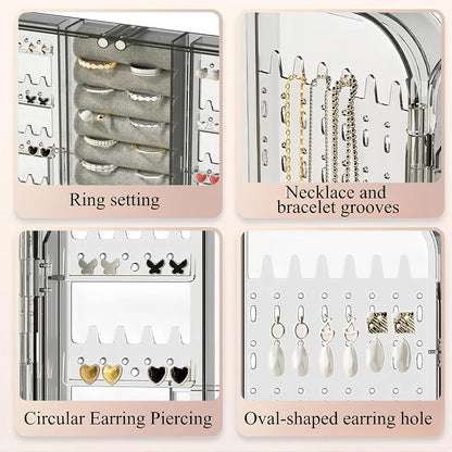 Wall Mounted Jewelry Organizer,Transparent Necklace Storage Hanging Box