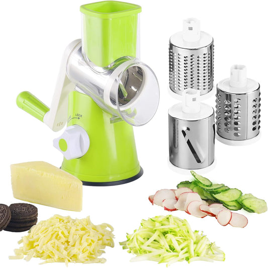 Rotary Cheese Grater - Manual Drum Slicer, Rotary Graters for Kitchen, Food Shredder for Vegatables, Nuts and Chocolate