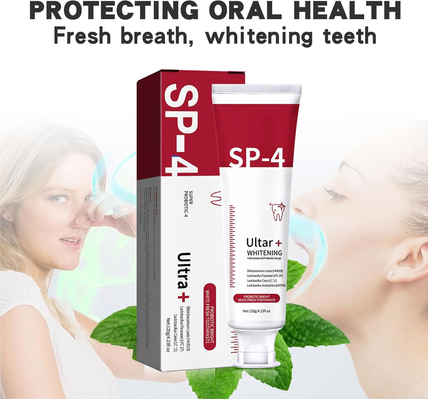 SP-4 Teeth Whitening Probiotic Toothpaste,Strengthens (120g)