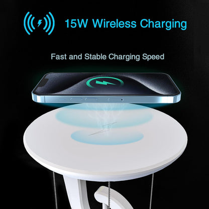 Night Light Wireless Charger Lamp,Ambient Light,LED Desk Lamp with Wireless Charger