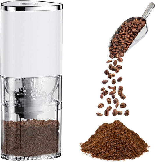 Electric Burr Coffee Grinder, Rechargeable Automatic Coffee Grinder, Coffee Bean Grinder