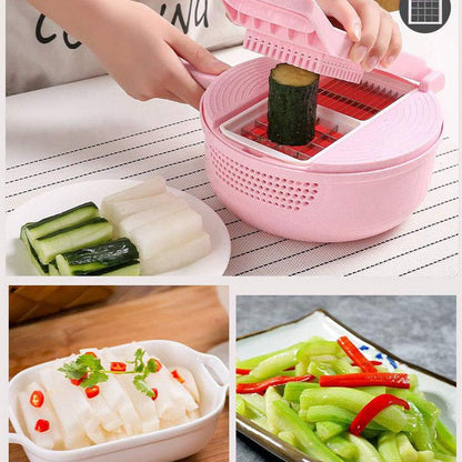 Multipurpose Vegetable Mandoline Slicer 8 in 1 Vegetable Spiralizer Cutter and Shredder Food Choppers Stainless Steel