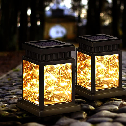 Liumrlte Solar Light Outdoor Hanging Outdoor Lights with Clip, Waterproof Garden Lights Outdoor Lighting Lantern