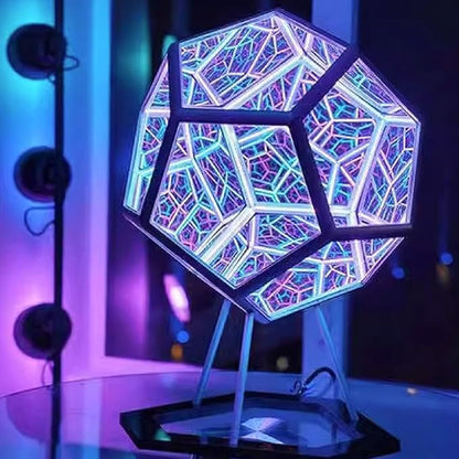 Infinity Dodecahedron Gaming Light, 3D Cube Art Light, Night Lights, Adjustable Colorful Ambient Lamp