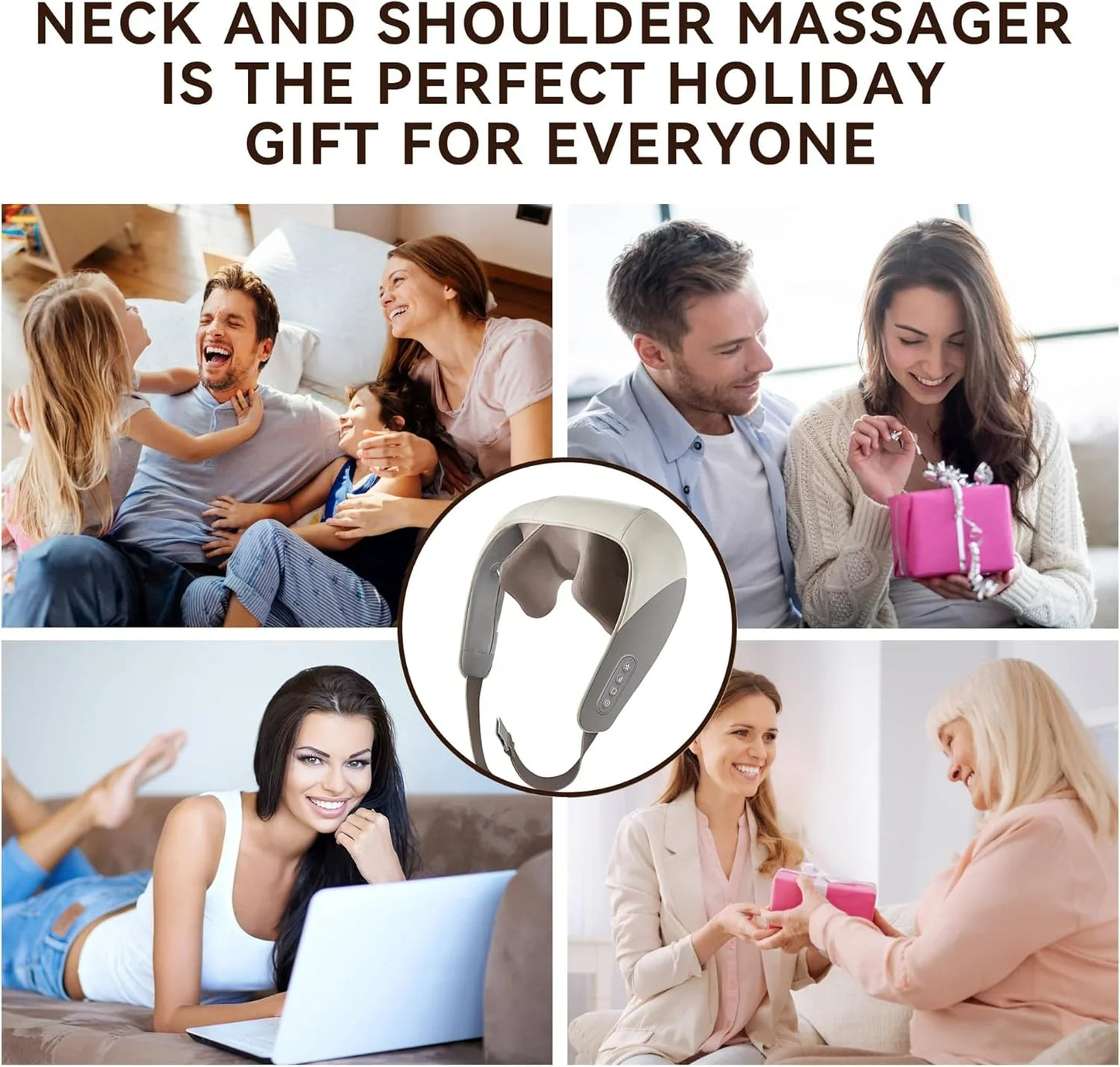 Neck Massager, Shoulder Neck Massager with Heat for Pain Relief